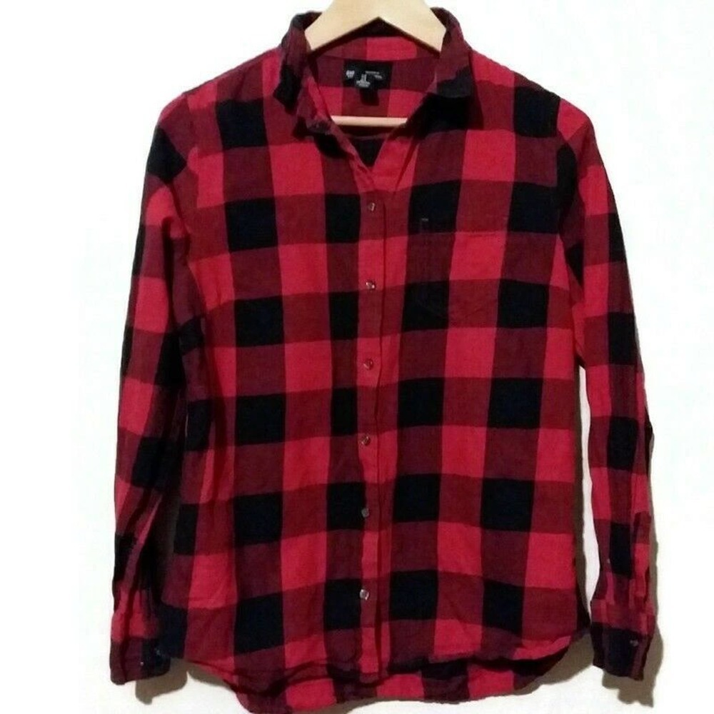 Gap Boyfriend Fit Small‎ Long Sleeve Plaid Shirt